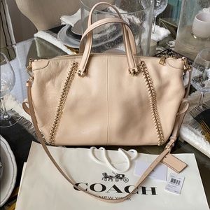 Coach Blush Apricot Prairie Whiplash Leather Tote